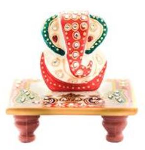 Ratna Handicrafts Exclusive Diamond Stone Studded Ganesh Idol 