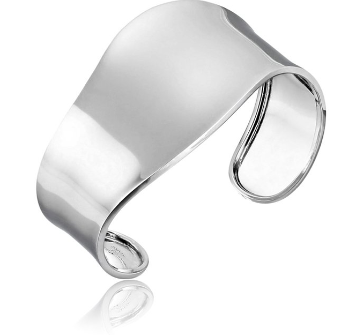 sterling silver wave cuff bracelet