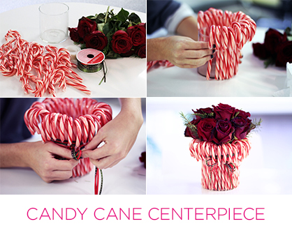 Candy cane flower vase