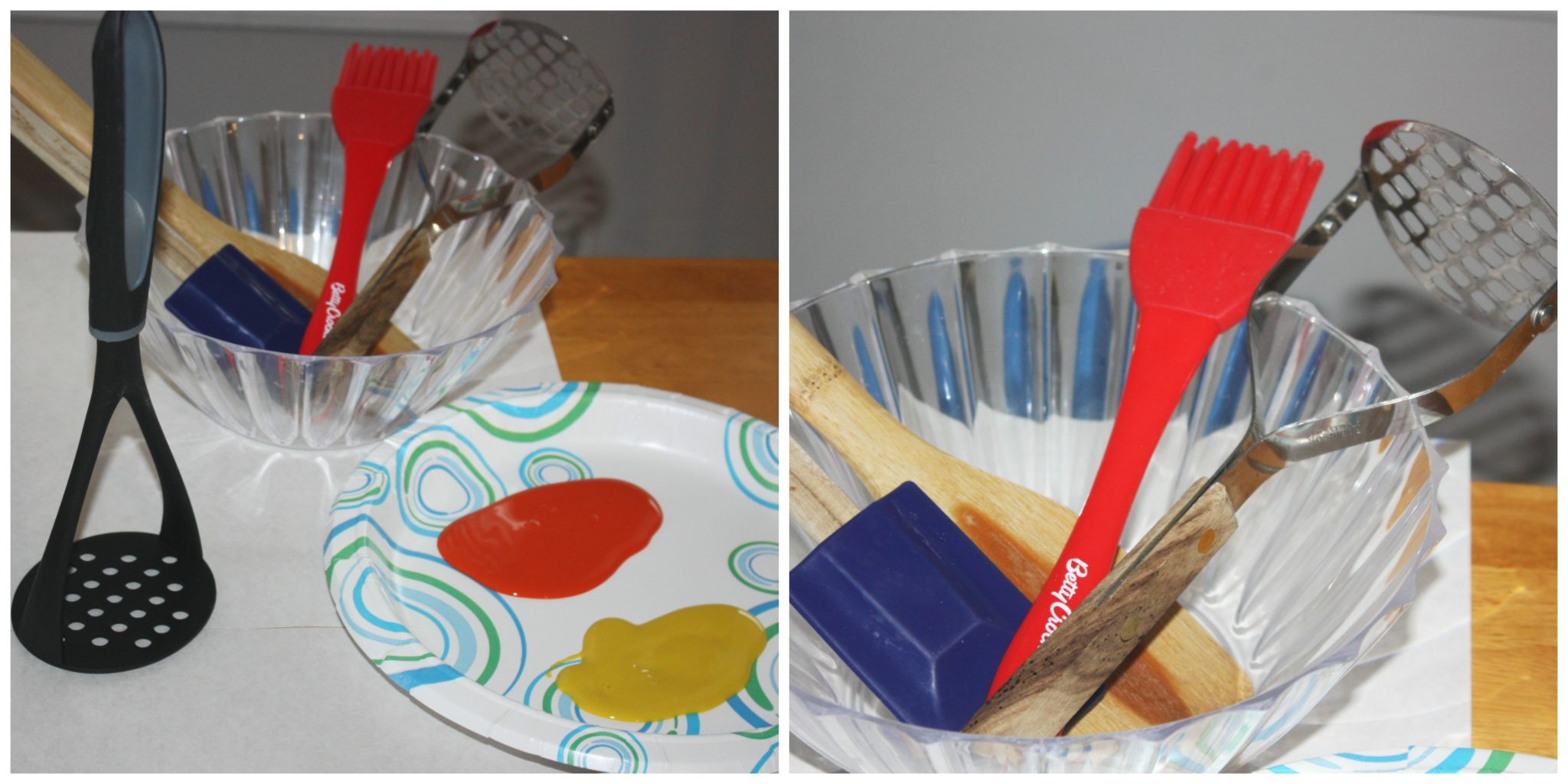 Painted kitchen utensils