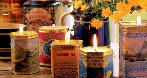 Tea tin candles
