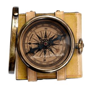 robert-frost-poem-engraved-brass-compass-with-embossed-needle-leather-case