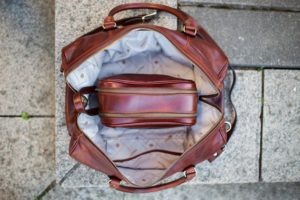 Leather duffle bags