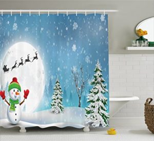 Christmas snowman shower curtain