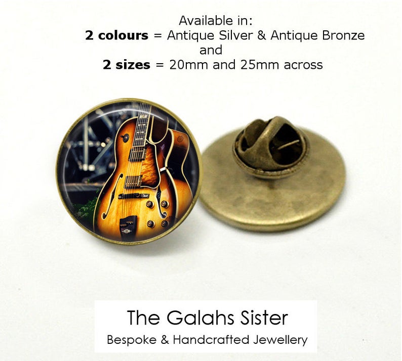 Guitar badge pin