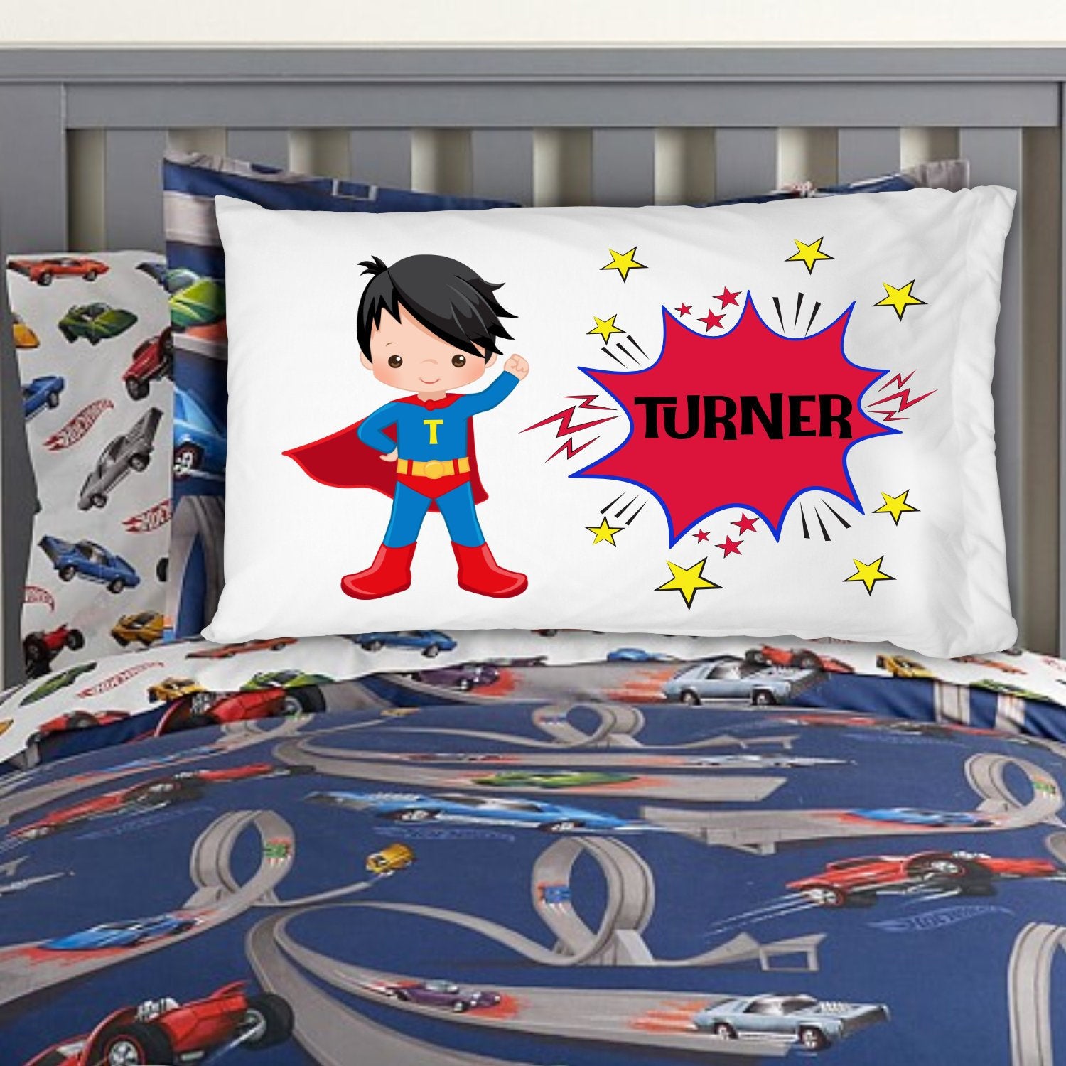 Personalized superhero pillow