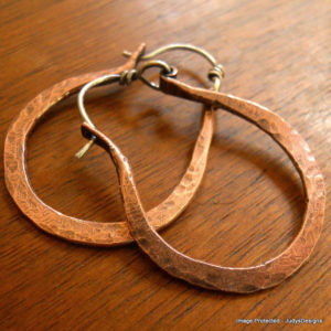 Bronze hoop earrings