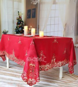 Embroidery tablecloth for Christmas