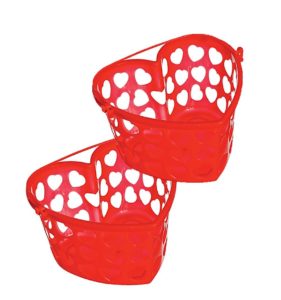 Plastic Cut Out Valentine Day Heart Basket
