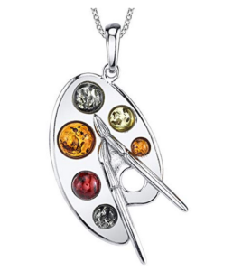 Metal masters co. Sterling Silver Baltic Amber Multi Color Pendant necklace jewelry 