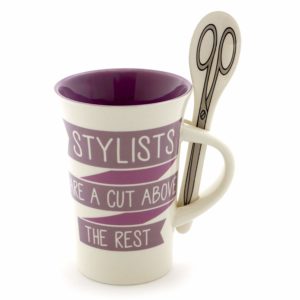 'Stylist – Are A Cut Above The Rest' Coffee Mug with Spoon Gift Set