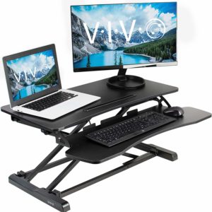 VIVO Black Height Adjustable 32 inch Standing Desk Converter